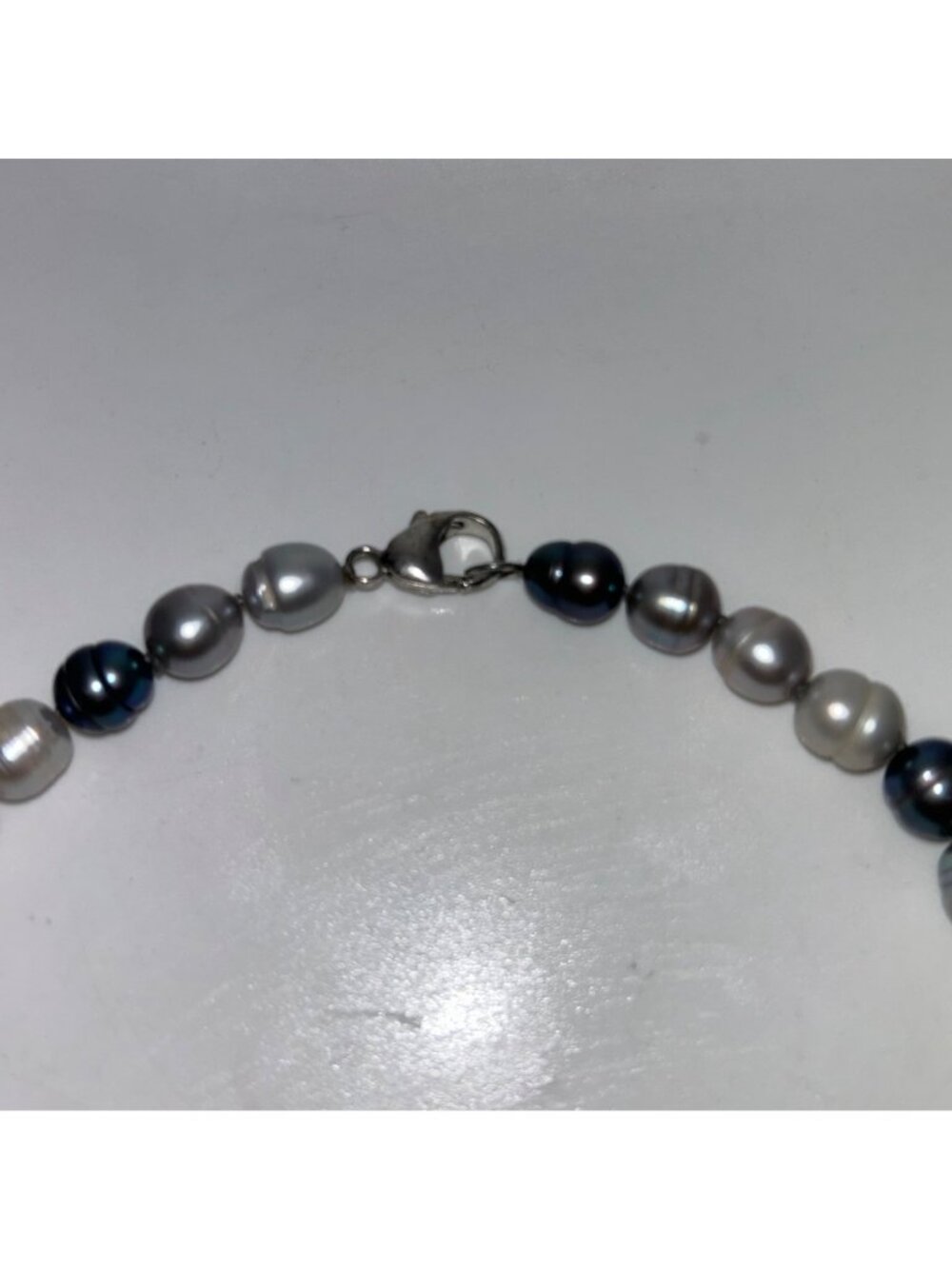 Freshwater Pearl Necklace, Potato Pearls Ring Pearls Hand Knotted 18" - Picture 6 of 12